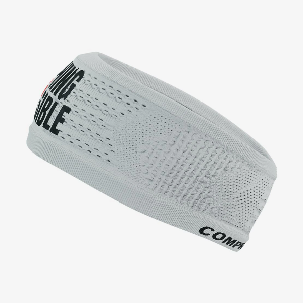 Băng đô thể thao Compressport Headband On/Off 360 Print IRONMAN - Trắng (White)