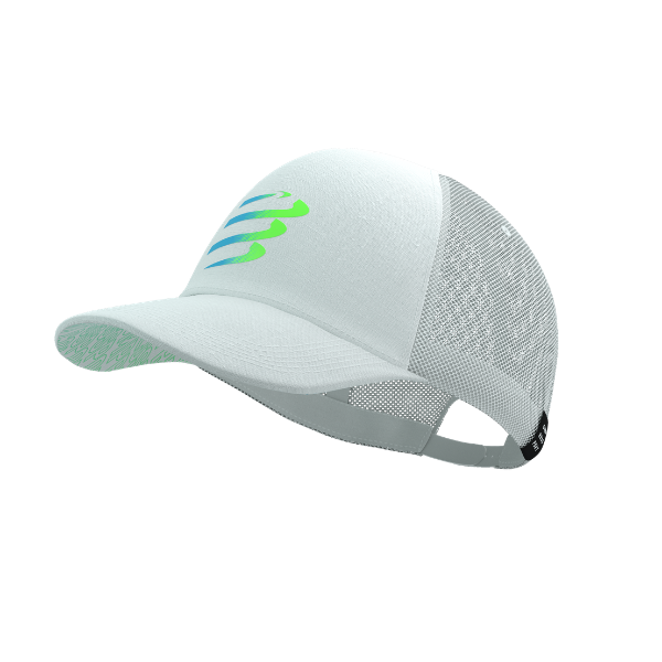 Mũ Chạy Bộ Compressport Trucker Cap - Star White/Blue Green