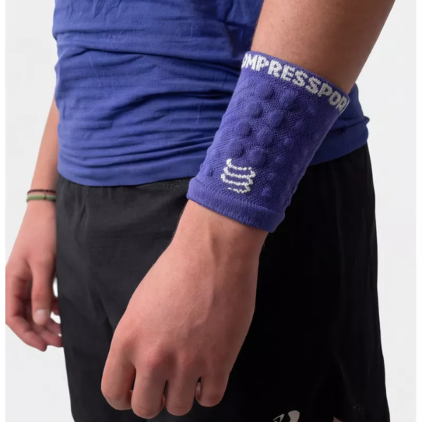 Băng bảo vệ cổ tay Compressport Unisex's Sweatbands 3D.Dots - Xanh Orient