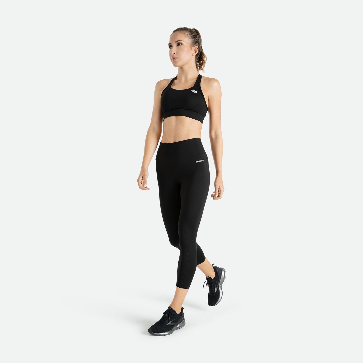 Quần Dài Bó Cơ Nữ Pressio 7/8s Compression Tight | High Rise - Đen (Black)