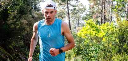 Áo chạy Trail Nam Compressport Trail Racing Tank - Xanh (Norse Blue)