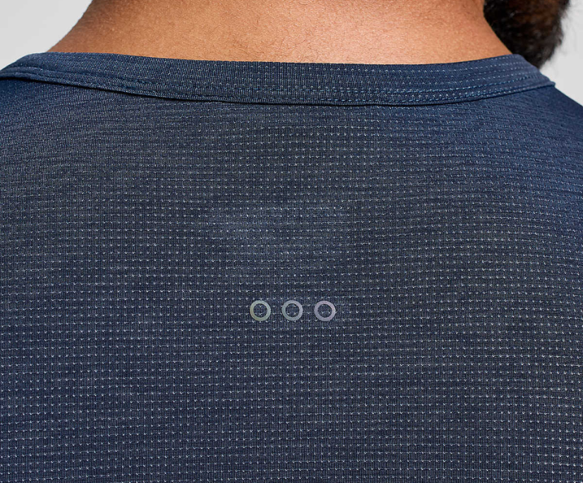 Áo chạy bộ Nam Saucony Stopwatch Graphic Canary - Xanh (Navy Heather)