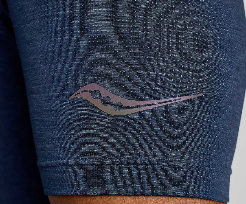 Áo chạy bộ Nam Saucony Stopwatch Graphic Canary - Xanh (Navy Heather)