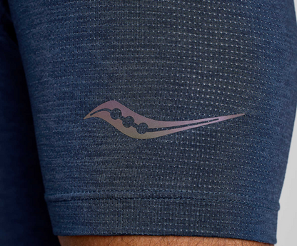 Áo chạy bộ Nam Saucony Stopwatch Graphic Canary - Xanh (Navy Heather)