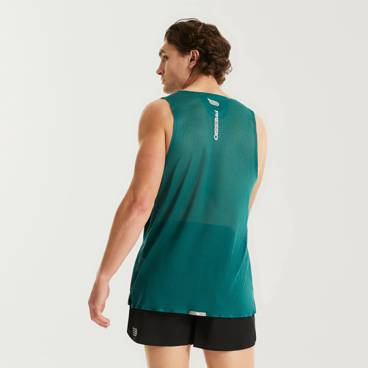 Áo chạy bộ Nam Pressio Elite Singlet - Xanh (SPR/SLV)