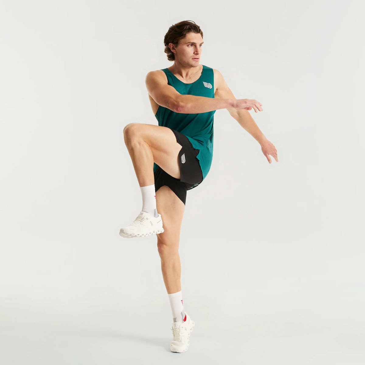 Áo chạy bộ Nam Pressio Elite Singlet - Xanh (SPR/SLV)