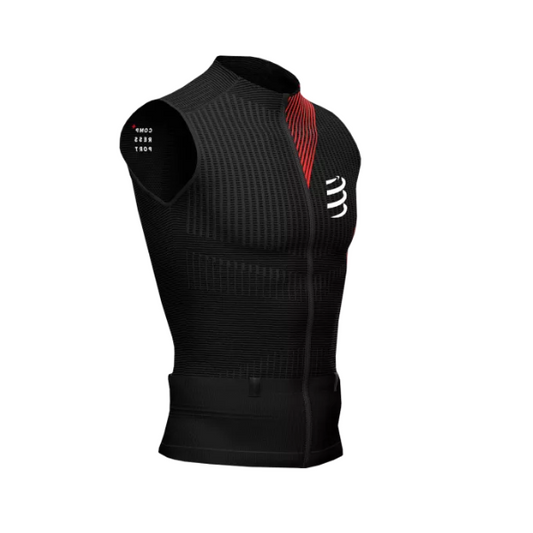 Áo chạy Trail Nam Compressport Trail Postural Tank Top - Đen/Đỏ (Black/Red)