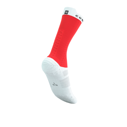 Tất đạp xe Compressport Unisex's Pro Racing Socks v4.0 Bike - Đỏ/Trắng (Fluo Red/White)