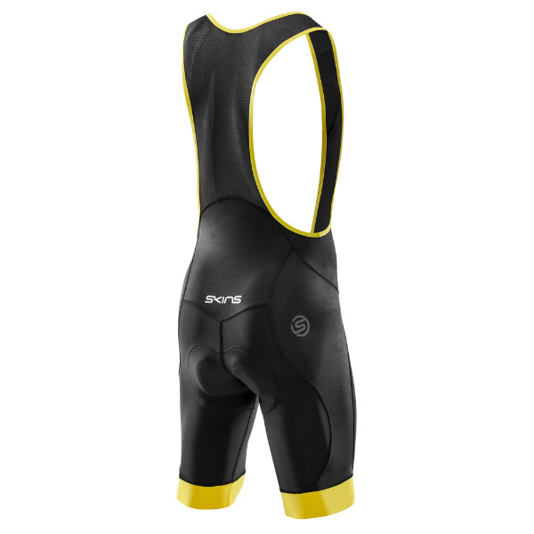Quần yếm đạp xe Nam SKINS Compression Men's Cycle Elite Bib Short - Black/Zest