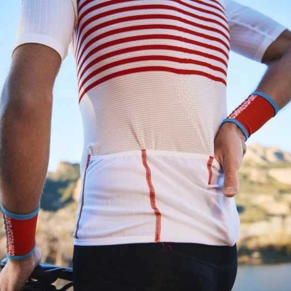 Áo Ba môn Nam Compressport Tri Postural SS Top - Trắng (White/Orangeade)