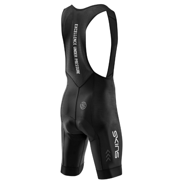 Quần yếm đạp xe Nam Skins Compression Cycle Heritage Bib Short - Đen (Black/Black)