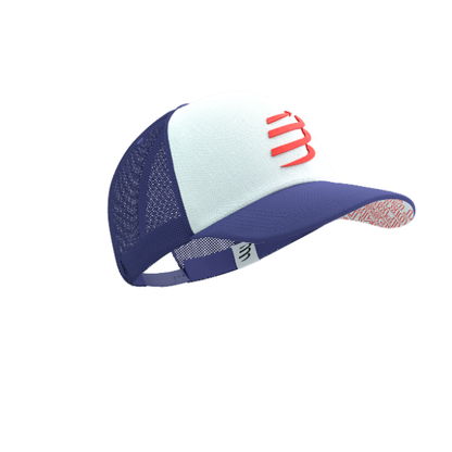 Mũ Chạy Bộ Compressport Trucker Cap - Orient Blue/Star White