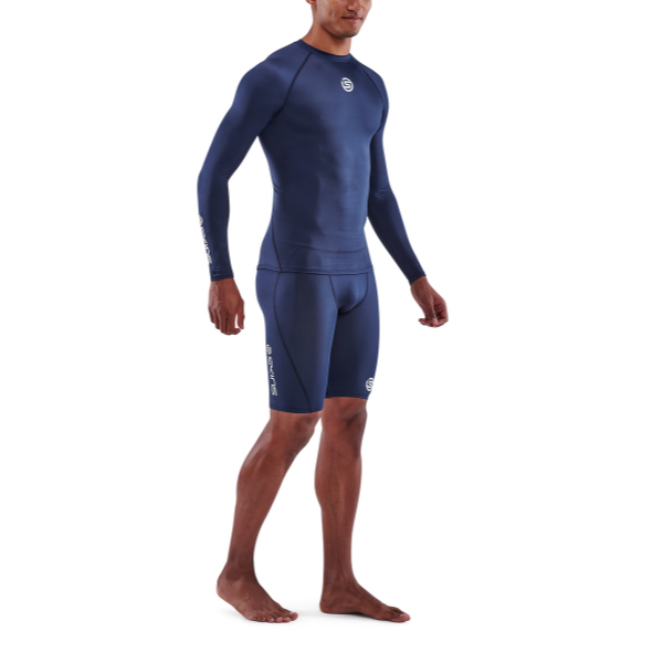 Áo Bó Cơ Tay Dài Nam SKINS Compression Tops 1-Series - Xanh (Navy Blue)