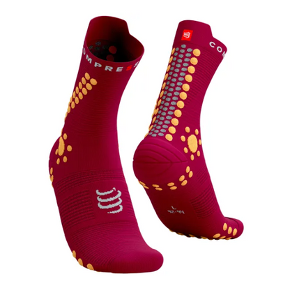 Tất chạy Trail Compressport Pro Racing Socks v4.0 Trail - Persian Red/Blazing Orange