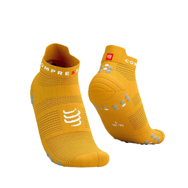 Tất chạy bộ Compressport Unisex's Pro Racing Socks v4.0 Run Low - Vàng (Citrus/Alloy)