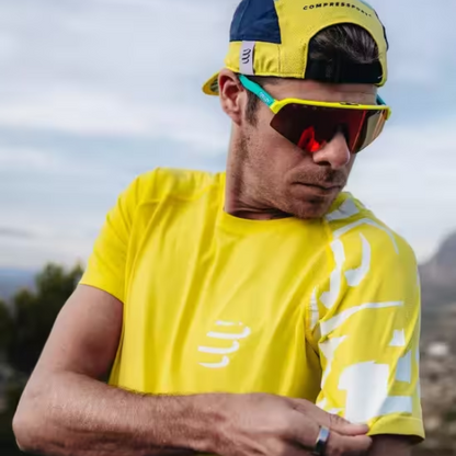 Áo chạy bộ Nam Compressport Training SS Tshirt - Vàng (Green Sheen)