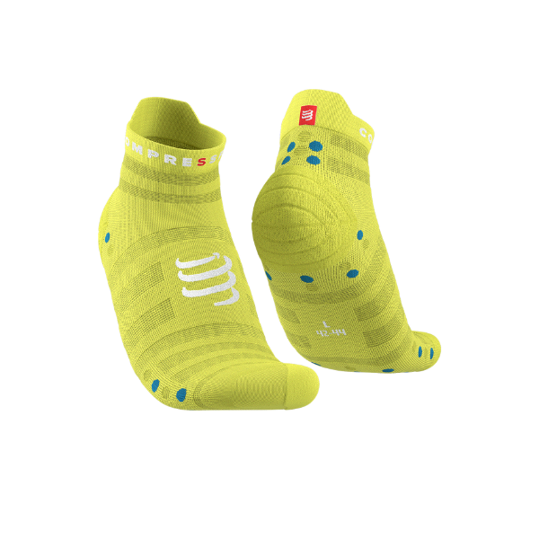 Compressport Unisex's Pro Racing Socks v4.0 Ultralight - Primerose/Fjord Blue