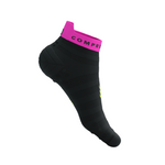 Compressport Pro Racing Socks v4.0 Ultralight Run Low - Black/Safe Yellow/Neo Pink