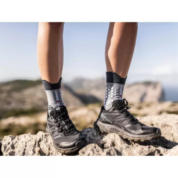 Tất chạy Trail Compressport Unisex's Pro Racing Socks v3.0 Trail - Xám (Grey Melange)