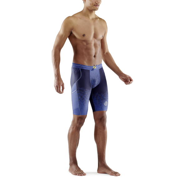 Quần Ngắn Bó Cơ Nam SKINS Compression 3-Series - Xanh Đen (Dot Fade Blue)