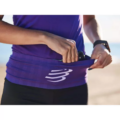 Đai chạy bộ Compressport Unisex's Free Belt - Purple/Paradise Green