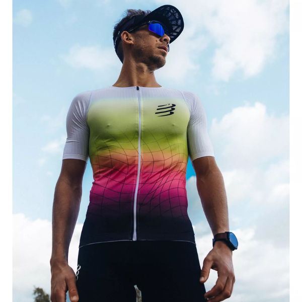 Áo Ba môn Nam Compressport Tri Postural Aero SS Top - Vàng (Safe Yellow)