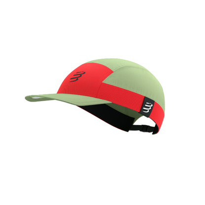 Mũ Compressport 5 Panel Light Cap - Xanh/Đỏ (Nile/Fluo Red)