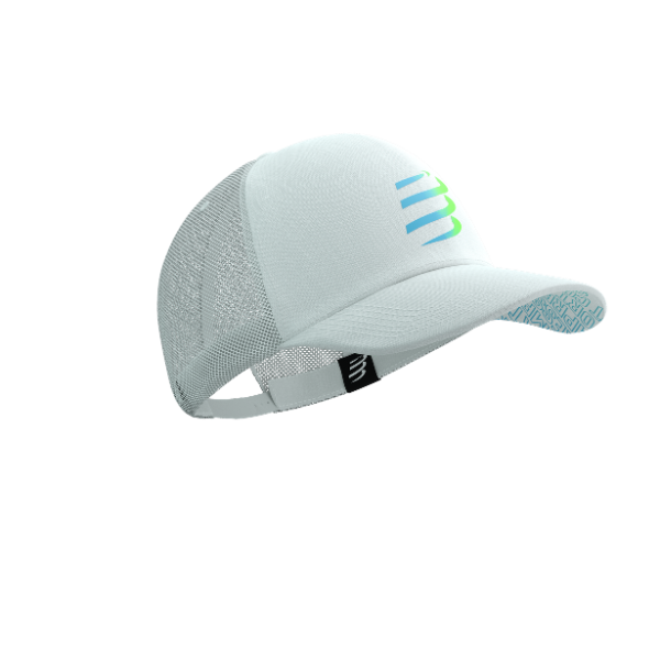 Mũ Chạy Bộ Compressport Trucker Cap - Star White/Blue Green