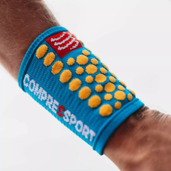 Băng bảo vệ cổ tay Compressport Unisex's Sweatbands 3D.Dots - Xanh (Hawaiia)