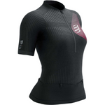 Compressport Women's Trail Postural SS Top - Black/Persian Red