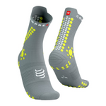 Compressport Unisex's Pro Racing Socks v4.0 Trail - Alloy/Primrose