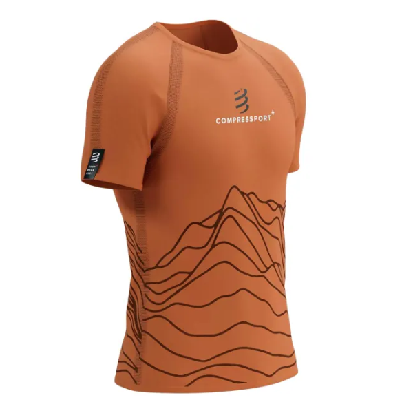 Compressport Men's Training SS Tshirt - Rust/Black