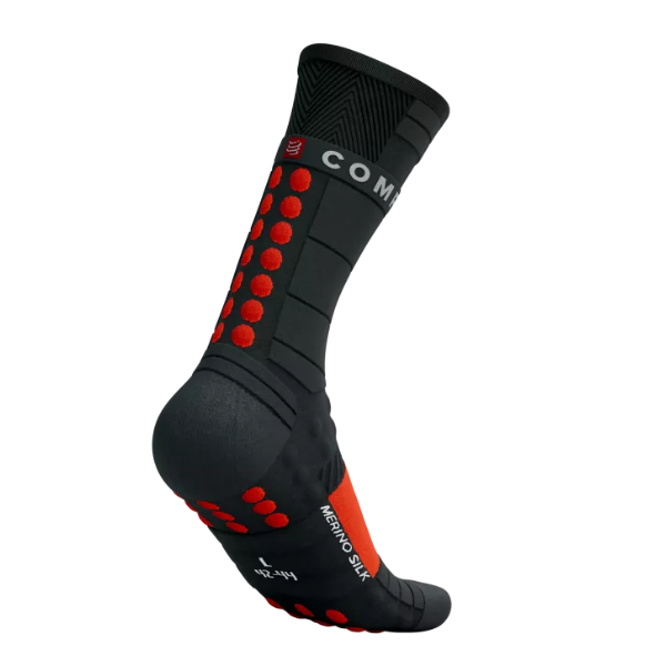 Tất Chạy Bộ Compressport Pro Racing Socks Winter Run - Đen (Black/Red)