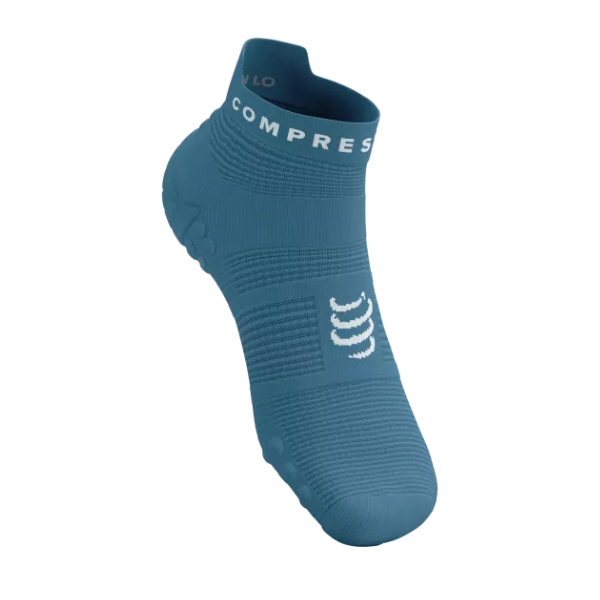 Tất chạy bộ Compressport Unisex's Pro Racing Socks v4.0 Run Low - Xanh (Niagara/White)