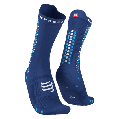 Tất đạp xe Compressport Pro Racing Socks v4.0 Bike - Xanh (Sodalite/Fluo Blue)