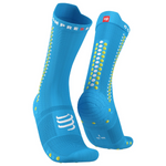 Compressport Unisex's Pro Racing Socks v4.0 Bike - Fluo Blue/Primerose