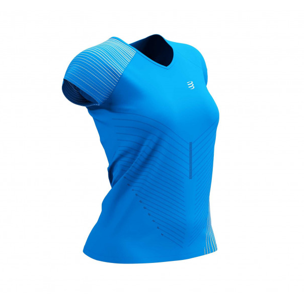 Áo chạy bộ Nữ Compressport Performance SS Tshirt - Xanh (Pacific Blue)