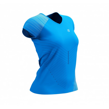 Áo chạy bộ Nữ Compressport Performance SS Tshirt - Xanh (Pacific Blue)