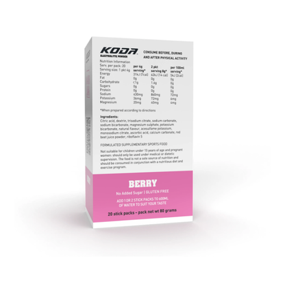 Bột Năng lượng Koda Electrolyte Stick Display Pack - Vị Berry