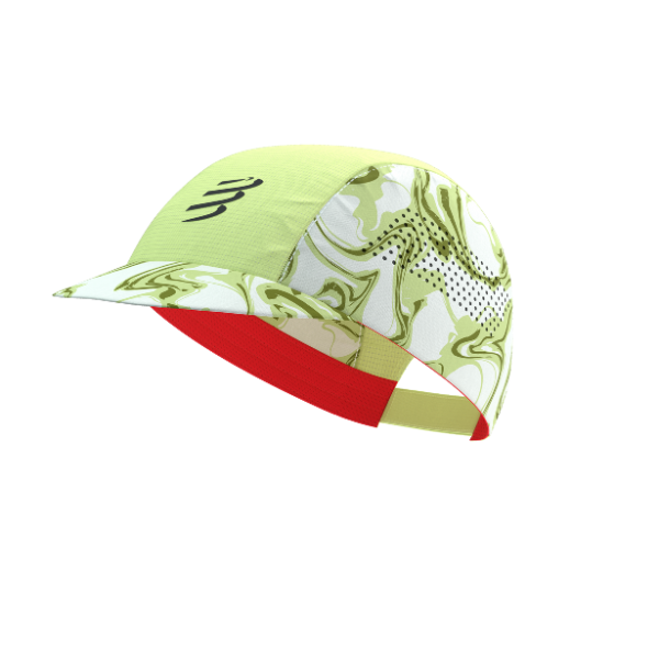Mũ chạy bộ Compressport Pro Racing Cap - Xanh/Đỏ (Green Camo/Fluo Red)