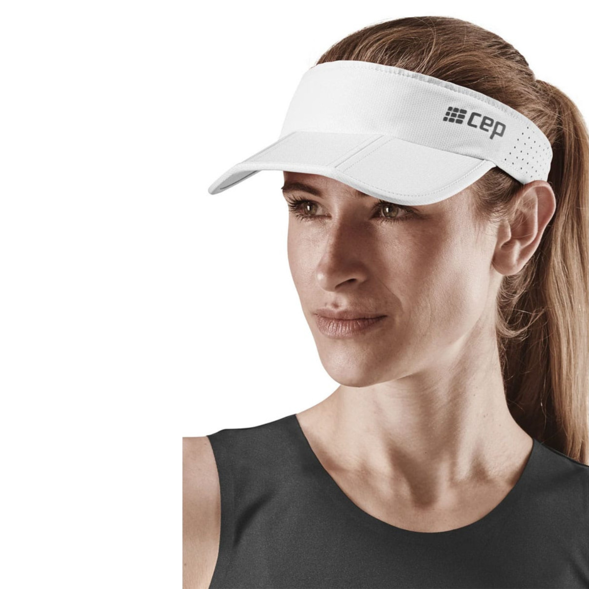 Mũ chạy bộ CEP Unisex's The Run Visor - Trắng (White)