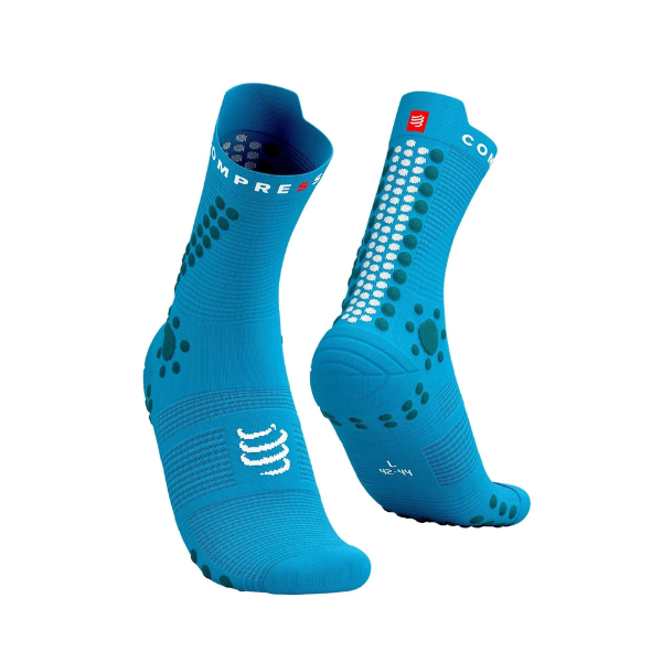 Tất chạy bộ Compressport Unisex's Pro Racing Socks v4.0 Trail - Hawaiia Ocean/Shded Spruce