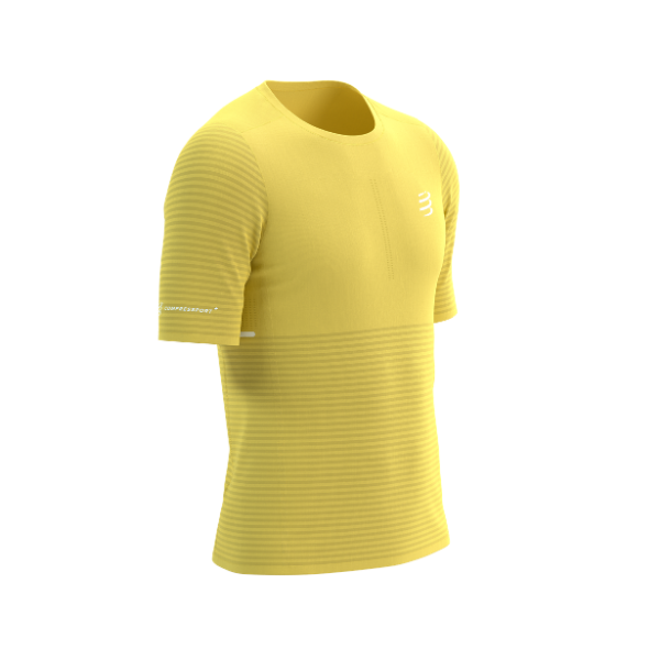 Áo chạy bộ Nam Compressport Pro Racing SS Tshirt - Vàng Lemon