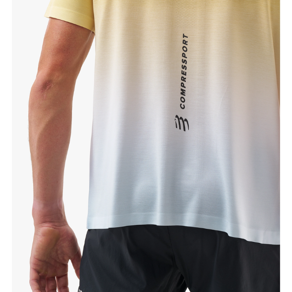 Áo Chạy Bộ Nam Compressport Performance SS Tshirt - Vàng/Xám (Ceylon Yellow/Grey Dawn)