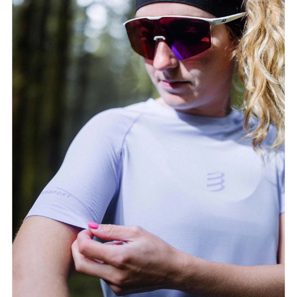 Áo chạy Trail Nữ Compressport Trail Racing SS Tshirt - Tím (Jacaranda)