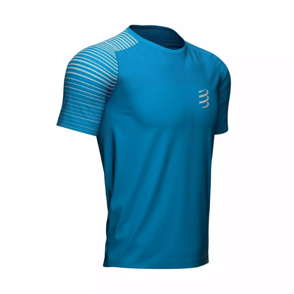 Áo chạy bộ Nam Compressport Performance SS Tshirt - Xanh (Hawaii)