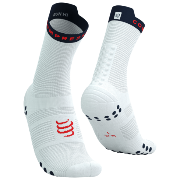 Tất chạy bộ Compressport Pro Racing Socks v4.0 Run High - Trắng (White)