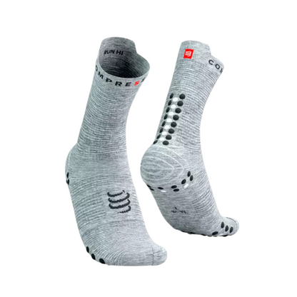 Tất chạy Compressport Pro Racing Socks v4.0 - Xám (Grey Melange/Black)
