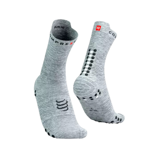 Tất chạy Compressport Pro Racing Socks v4.0 - Xám (Grey Melange/Black)