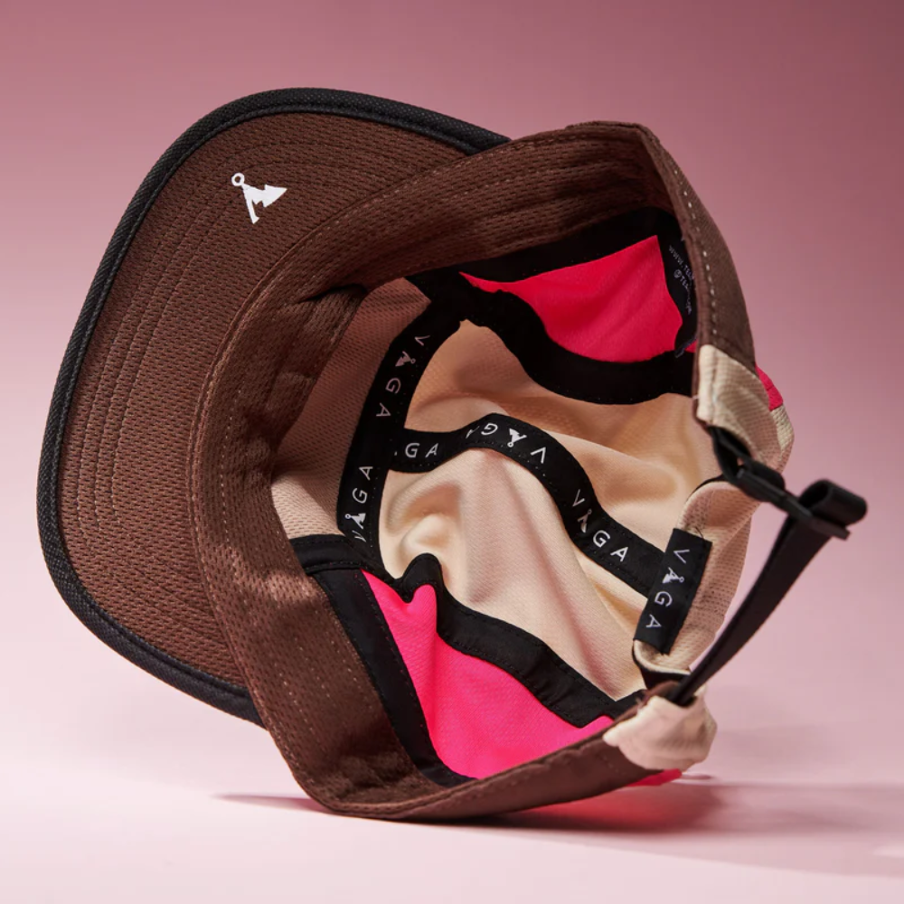 Nón VAGA - Club Cap - Beige/Camel Brown/Neon Pink